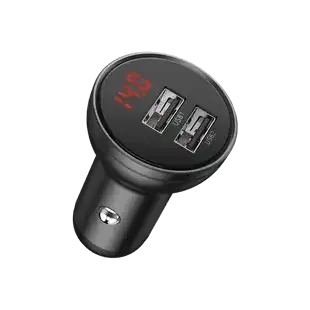 Автомобільний зарядний пристрій Baseus Digital Display Dual USB 4.8A/24W Grey